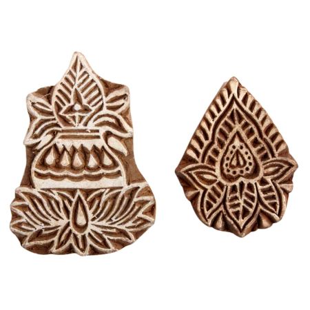 Set of 2 Piece New Mix Wooden Printing Block